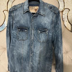 Guess denim button down men’s size L